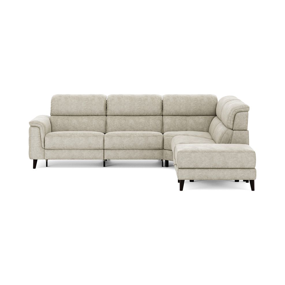 Cassius Left hand Corner Electric Recliner Sofa with Storage Chaise in Marble Cream Fabric 4