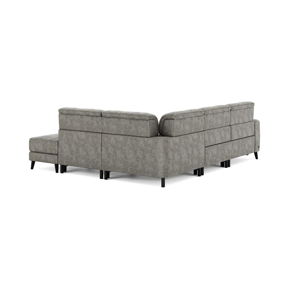Cassius Left hand Corner Electric Recliner Sofa with Storage Chaise in Marble Mink Fabric 6