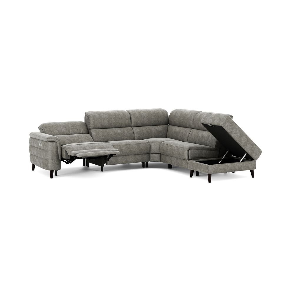 Cassius Left hand Corner Electric Recliner Sofa with Storage Chaise in Marble Mink Fabric 3