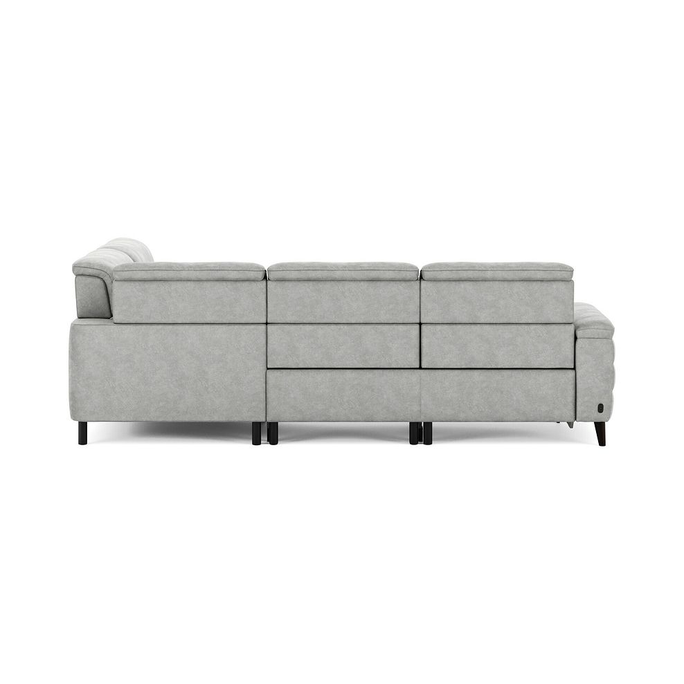 Cassius Left hand Corner Electric Recliner Sofa with Storage Chaise in Marble Silver Fabric 7