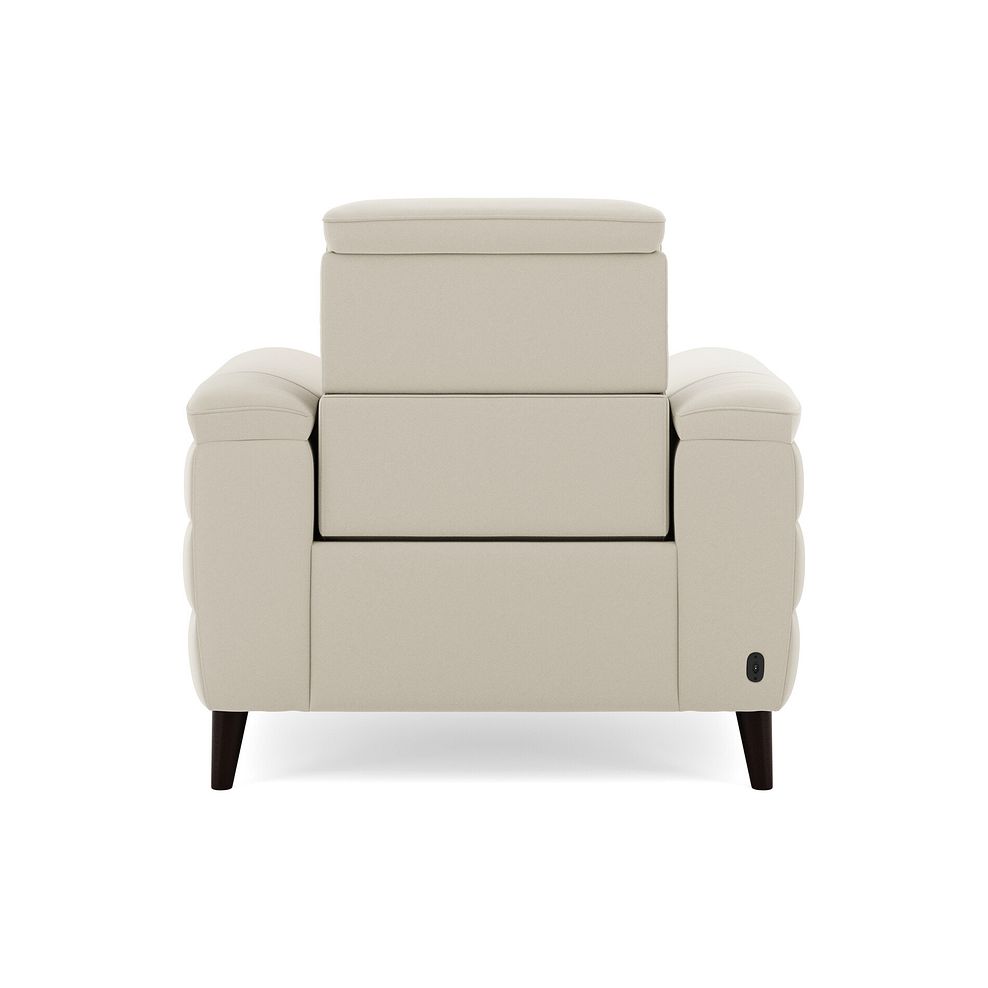 Cassius Power Recliner Armchair in Bella Barley White Fabric 6