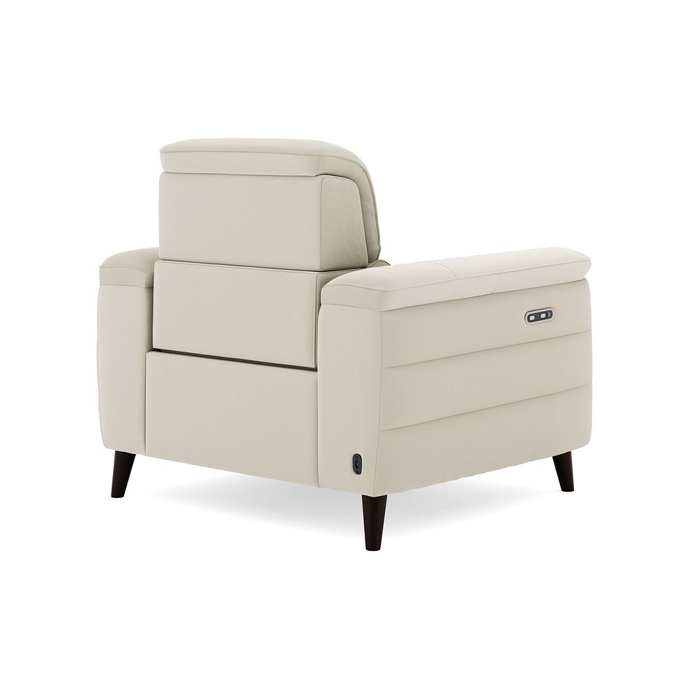 Cassius Power Recliner Armchair in Bella Barley White Fabric 5