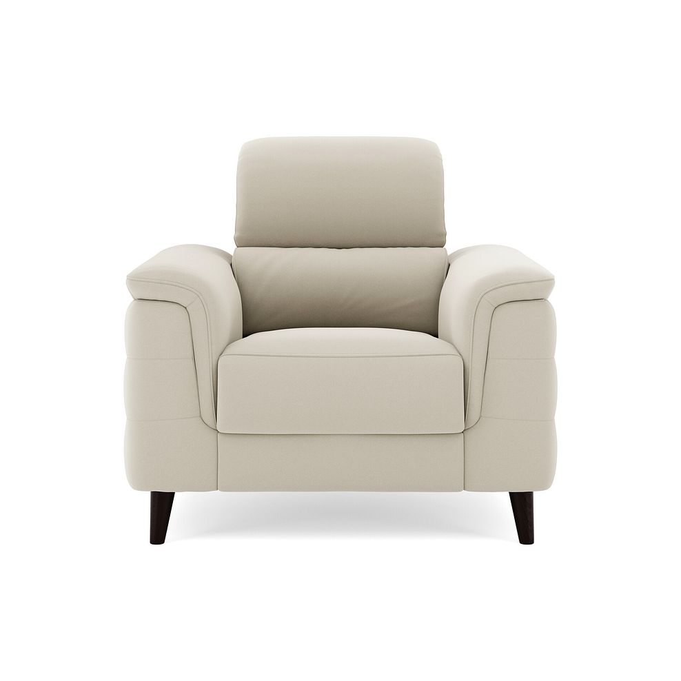 Cassius Power Recliner Armchair in Bella Barley White Fabric 3