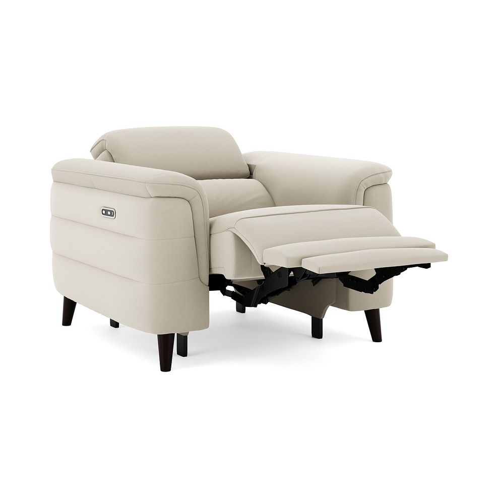 Cassius Power Recliner Armchair in Bella Barley White Fabric 2