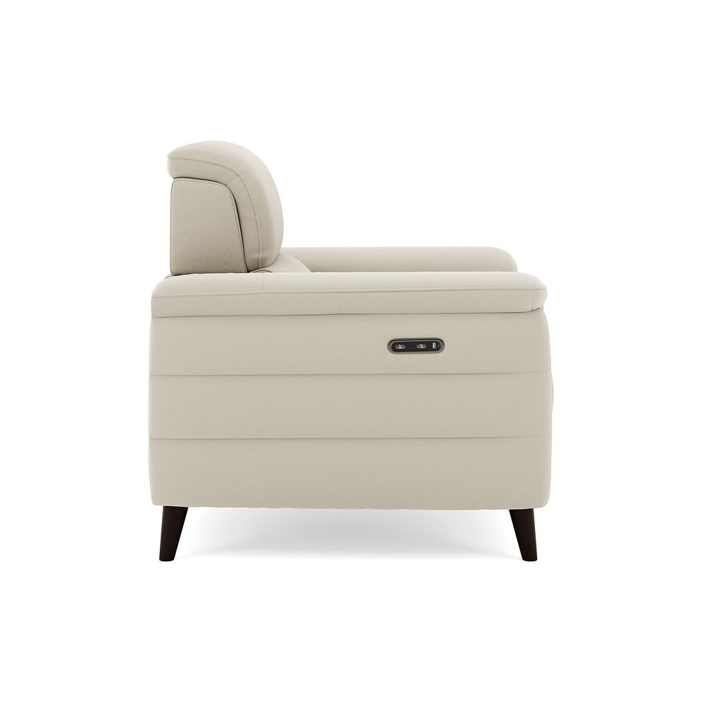 Cassius Power Recliner Armchair in Bella Barley White Fabric 4