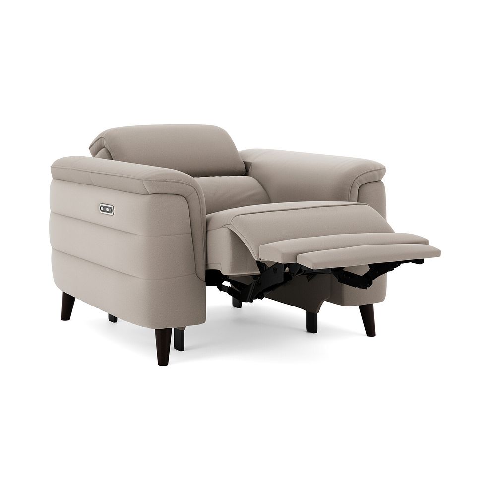 Cassius Power Recliner Armchair in Bella Latte Fabric 2