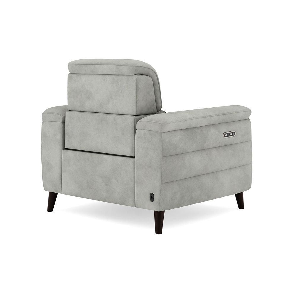 Cassius Power Recliner Armchair in Dexter Stone Fabric 5