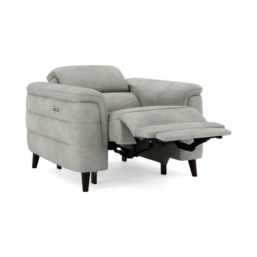 Cassius Power Recliner Armchair in Dexter Stone Fabric 2