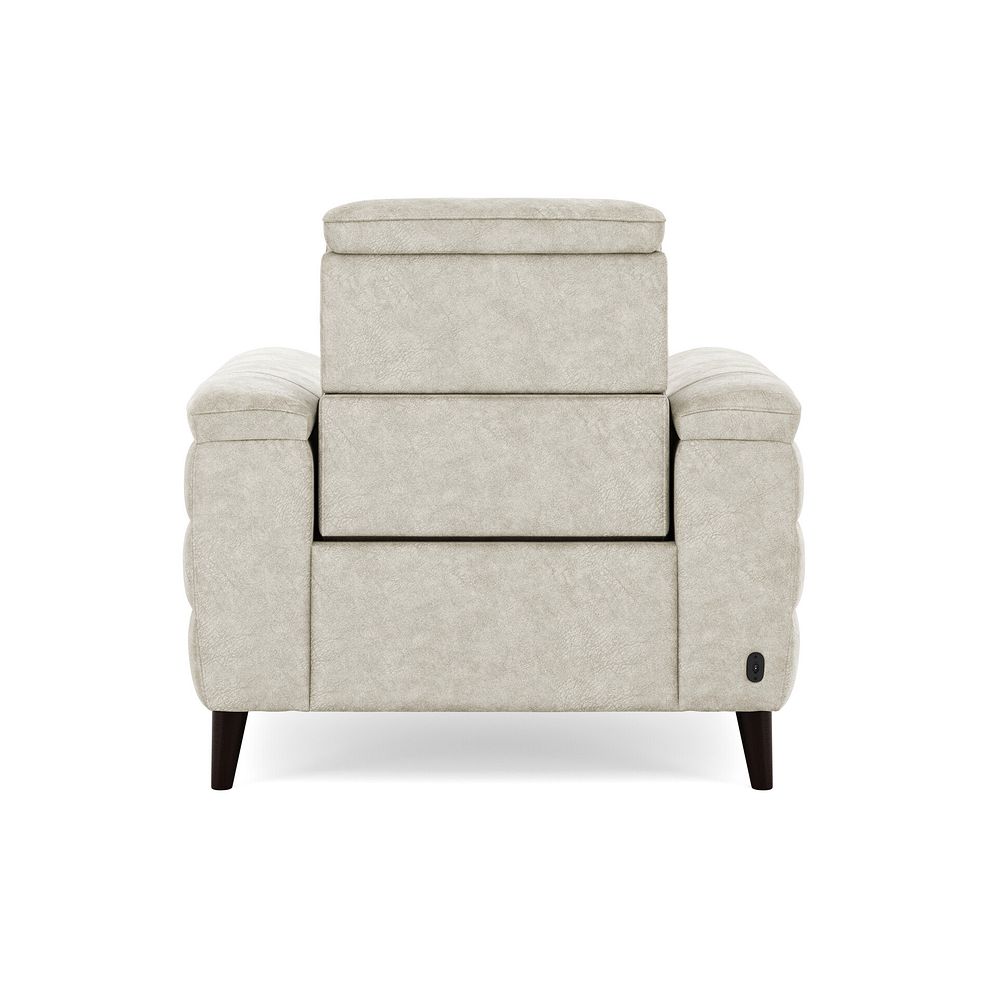 Cassius Power Recliner Armchair in Marble Cream Fabric 6