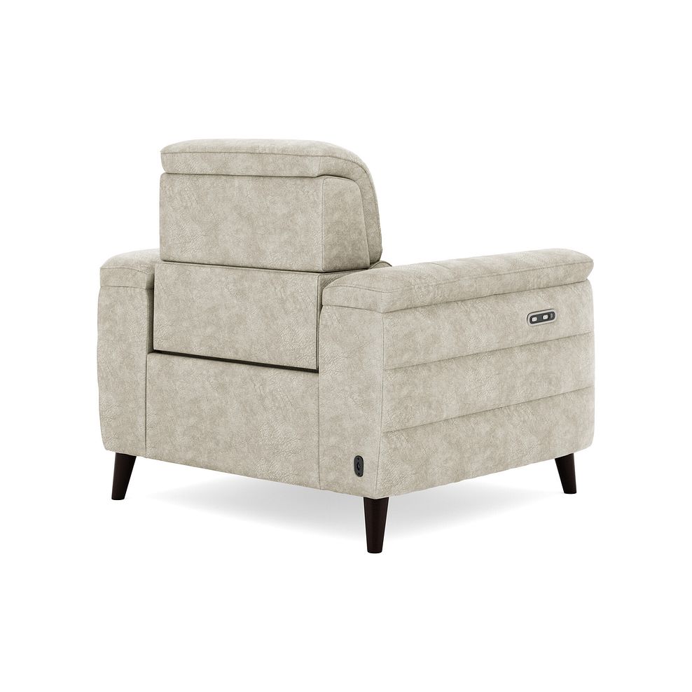 Cassius Power Recliner Armchair in Marble Cream Fabric 5