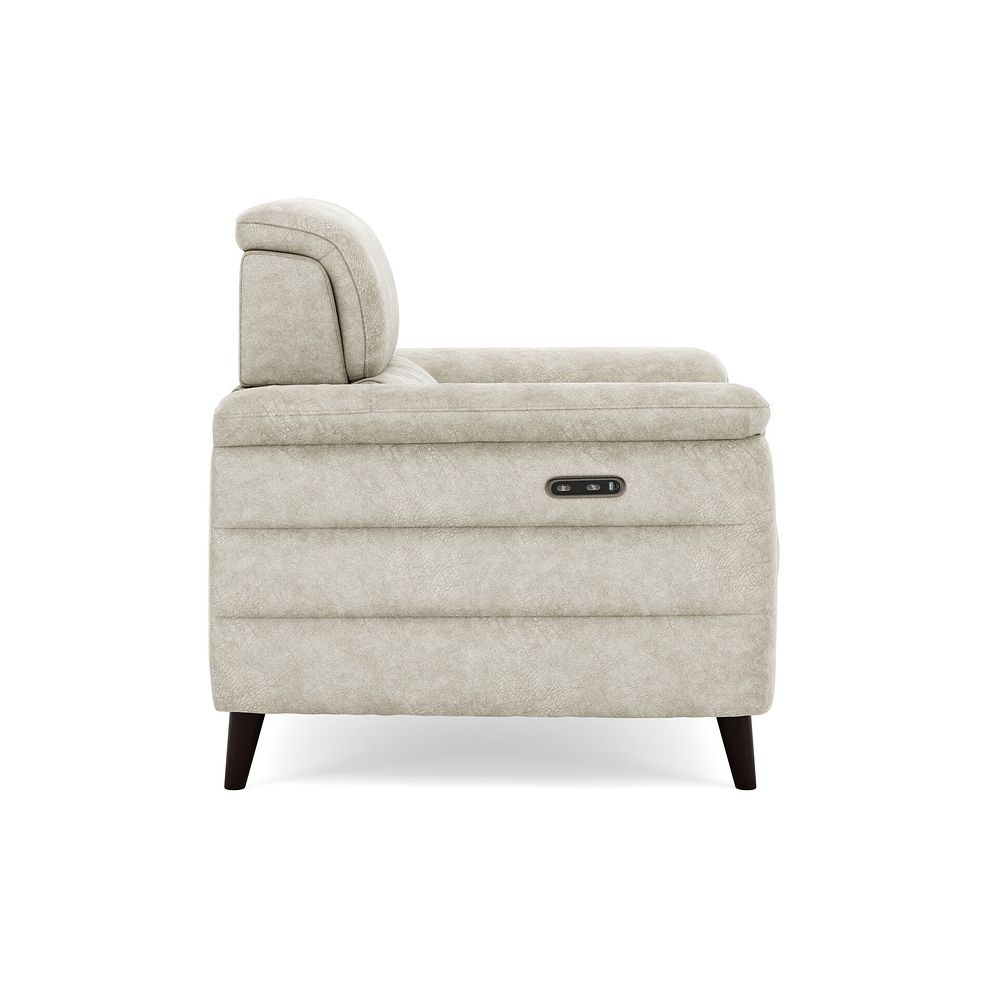 Cassius Power Recliner Armchair in Marble Cream Fabric 4