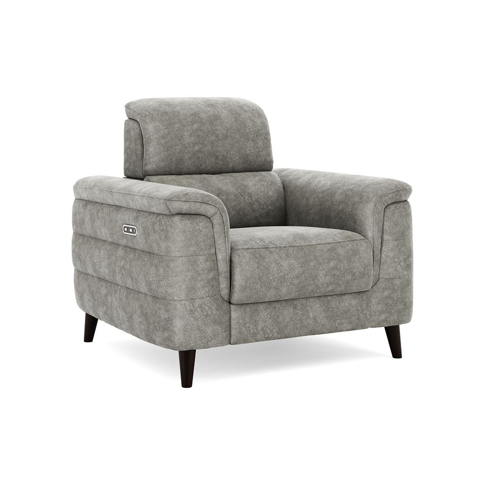 Cassius Power Recliner Armchair in Marble Mink Fabric 1