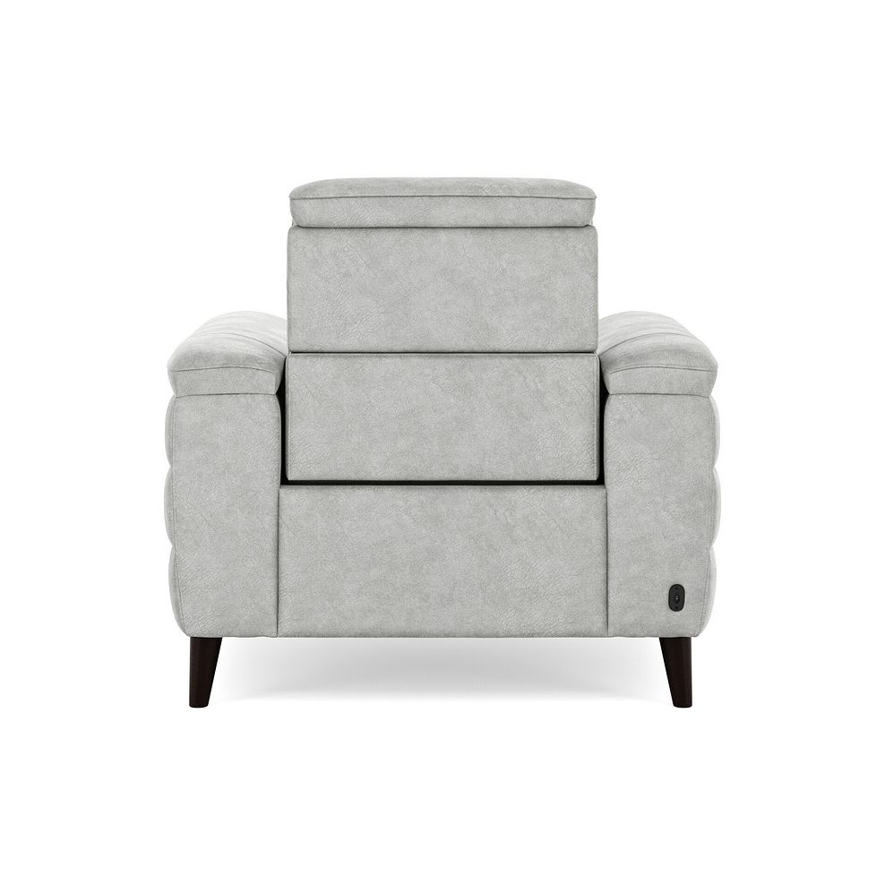Cassius Power Recliner Armchair in Marble Silver Fabric 6