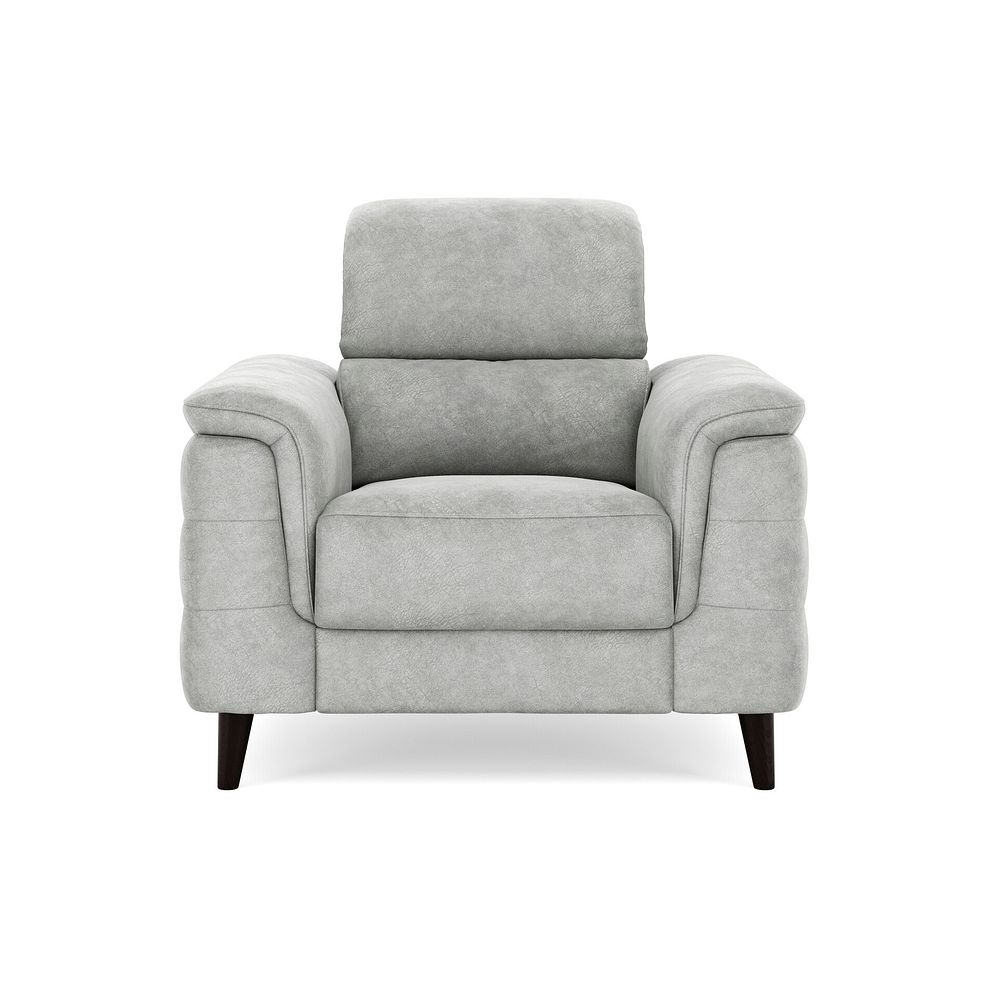 Cassius Power Recliner Armchair in Marble Silver Fabric 3