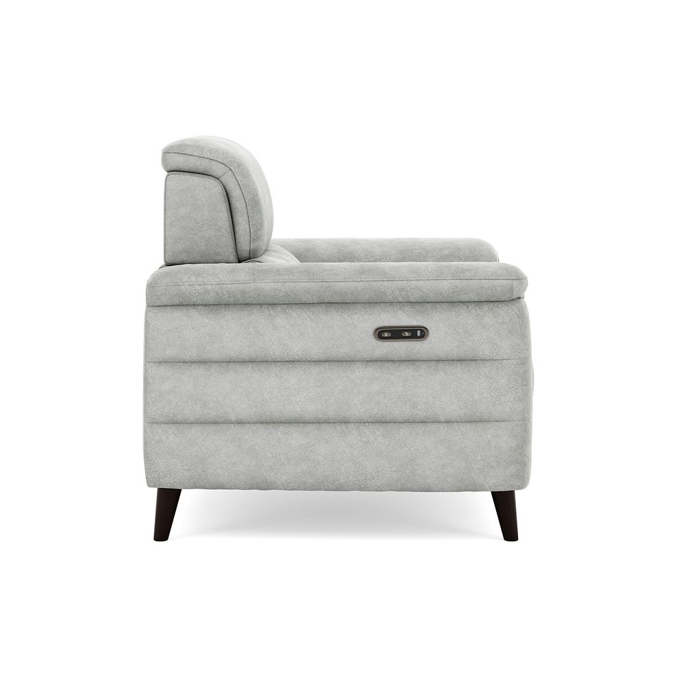 Cassius Power Recliner Armchair in Marble Silver Fabric 4