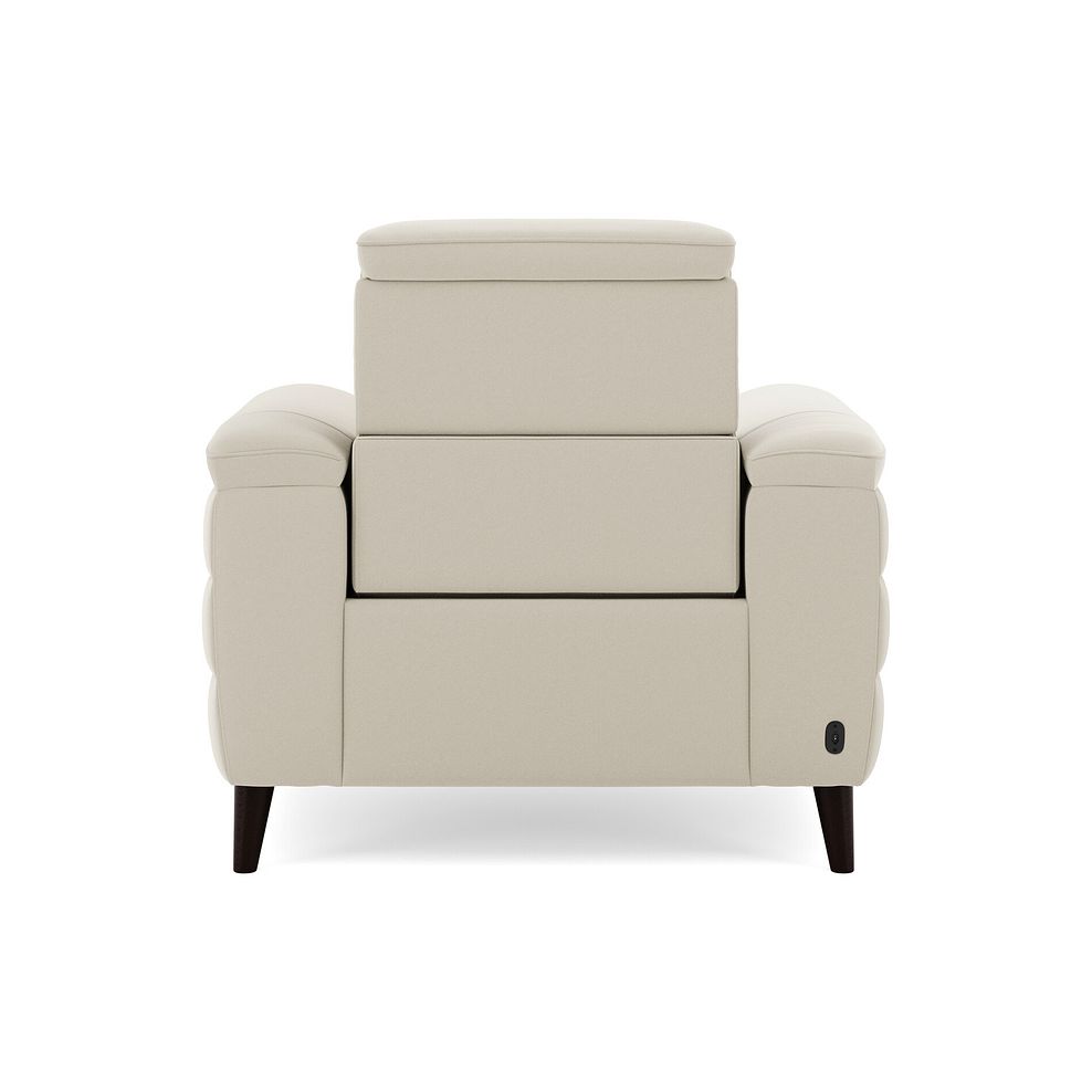 Cassius Power Recliner Armchair with Adjustable Power Headrest and Speakers in Bella Barley White Fabric 6