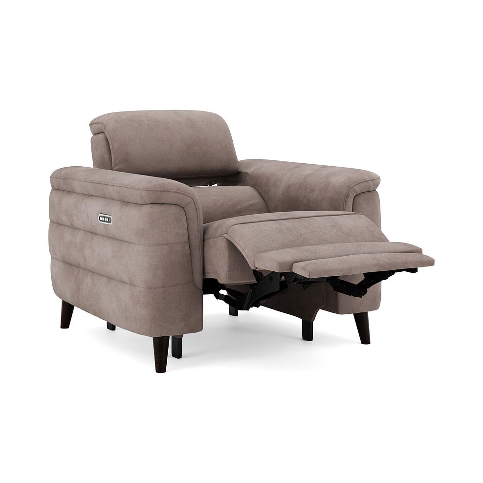Cassius Power Recliner Armchair with Adjustable Power Headrest and Speakers in Dexter Nutmeg Fabric 2
