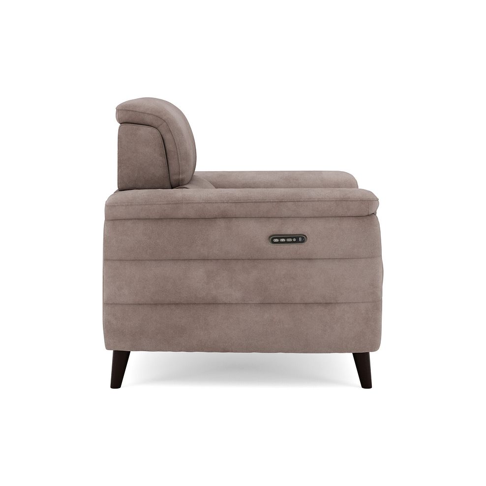 Cassius Power Recliner Armchair with Adjustable Power Headrest and Speakers in Dexter Nutmeg Fabric 4