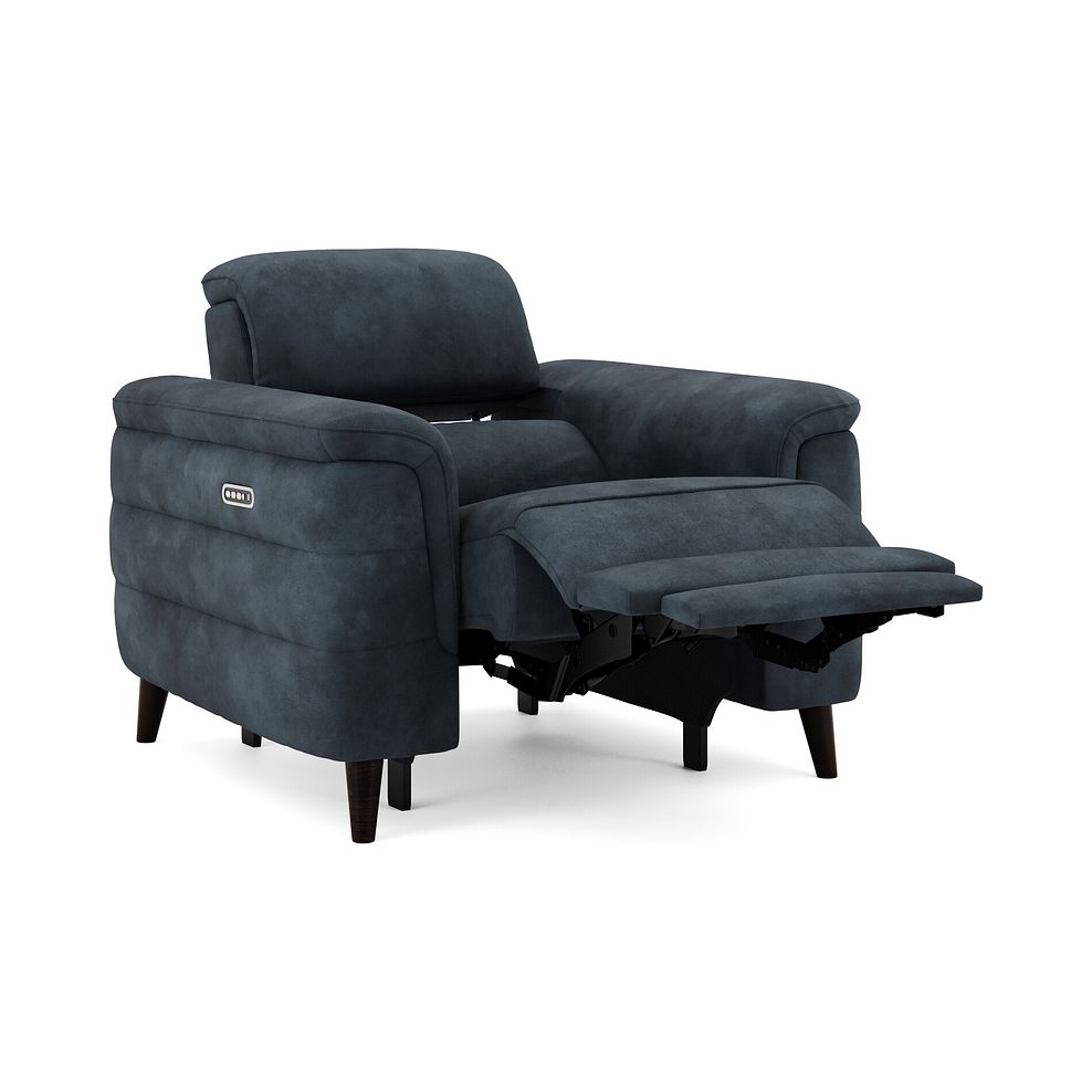 Cassius Power Recliner Armchair with Adjustable Power Headrest and Speakers in Dexter Shadow Fabric 2