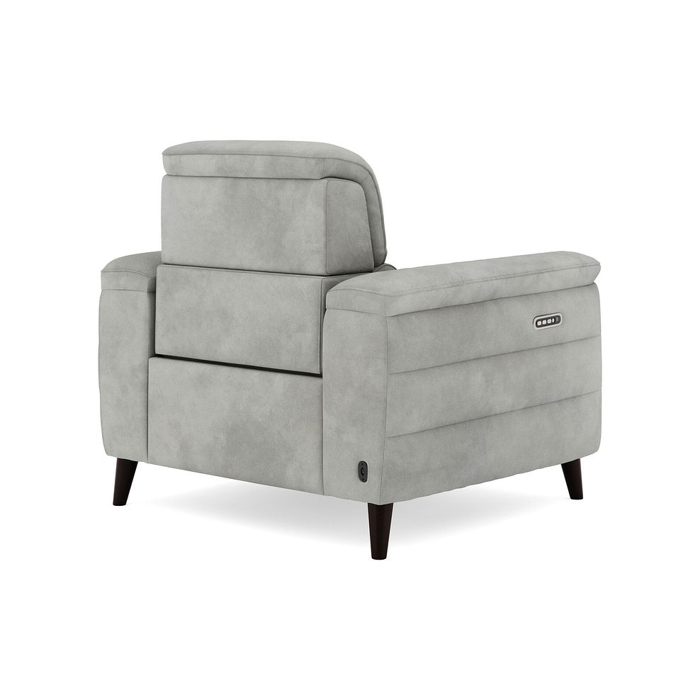 Cassius Power Recliner Armchair with Adjustable Power Headrest and Speakers in Dexter Stone Fabric 5
