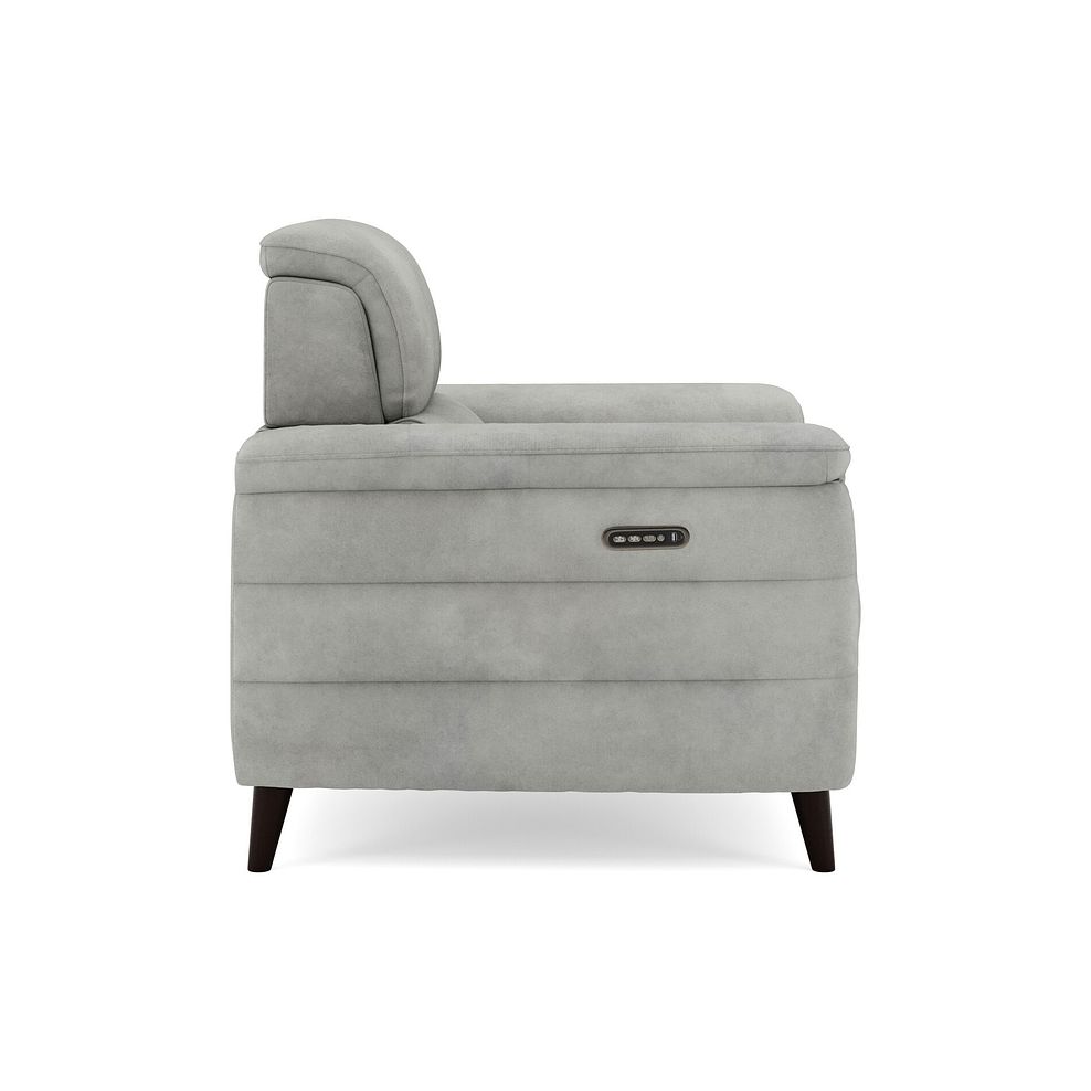 Cassius Power Recliner Armchair with Adjustable Power Headrest and Speakers in Dexter Stone Fabric 4