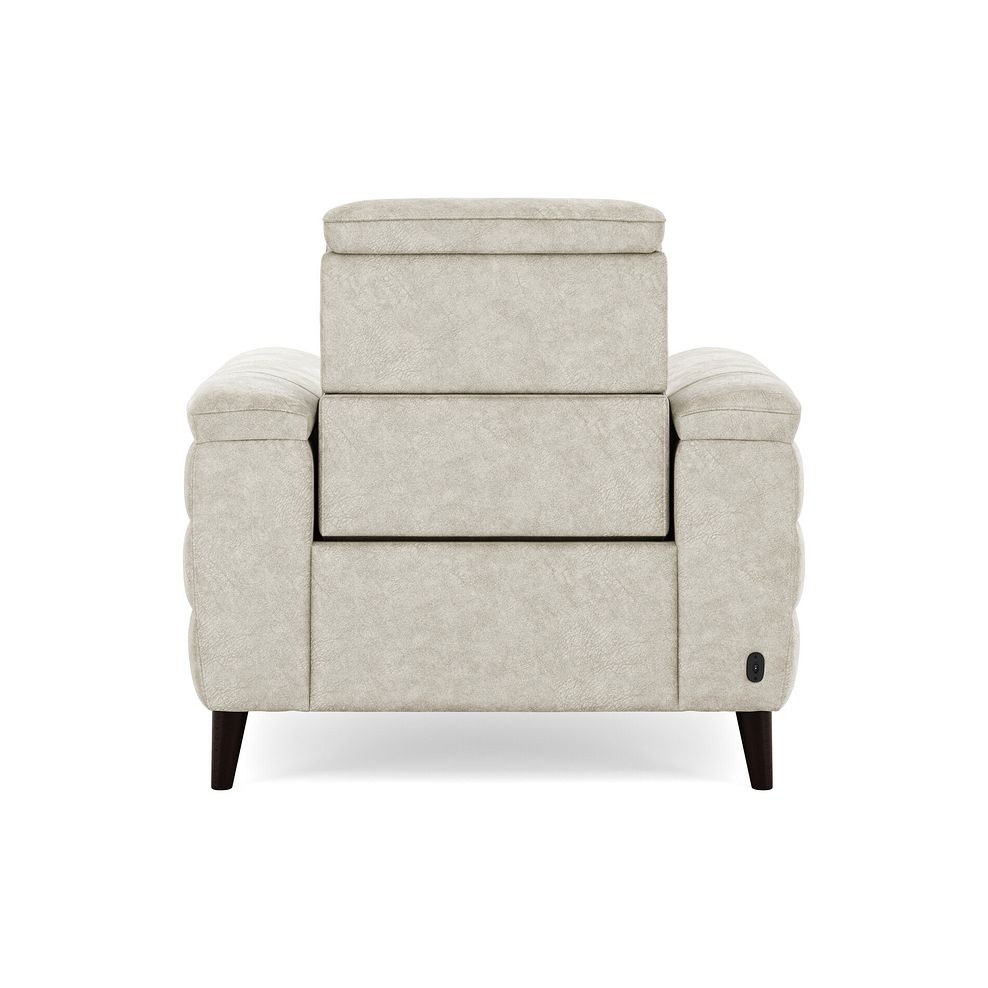 Cassius Power Recliner Armchair with Adjustable Power Headrest and Speakers in Marble Cream Fabric 6