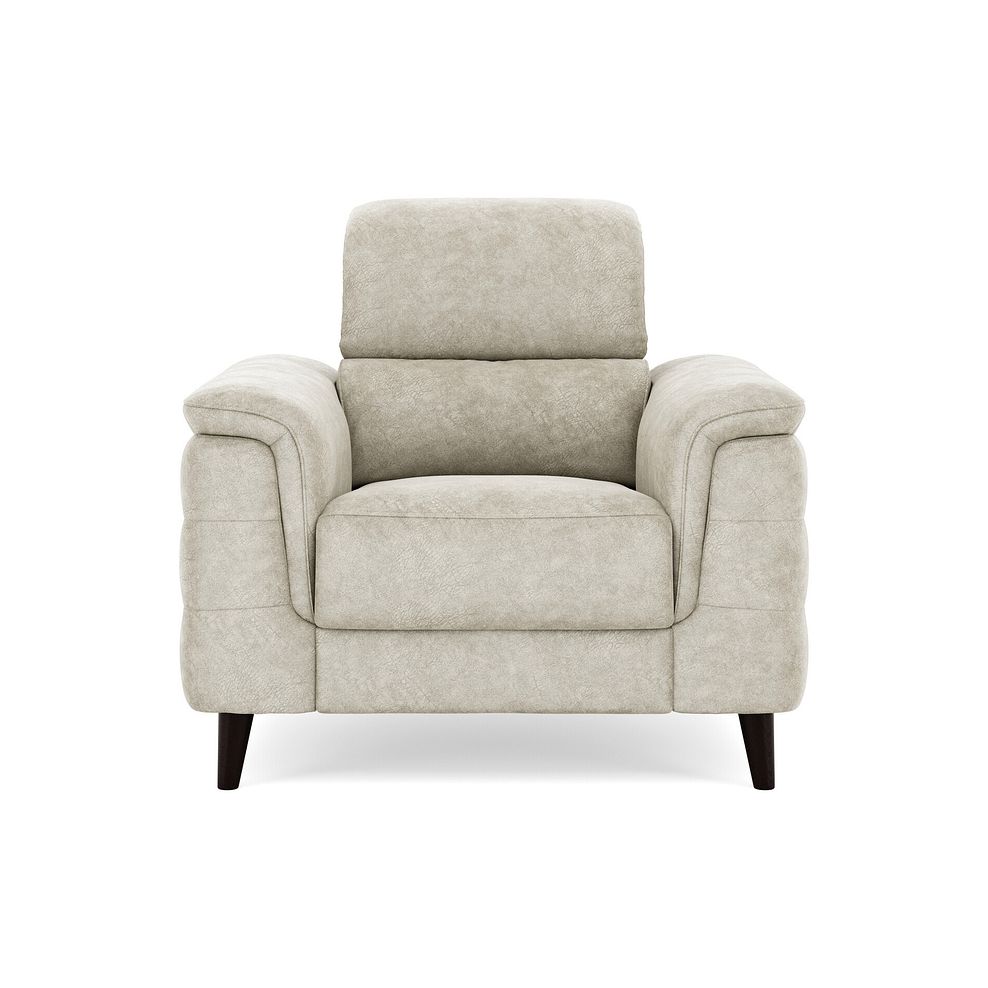 Cassius Power Recliner Armchair with Adjustable Power Headrest and Speakers in Marble Cream Fabric 3
