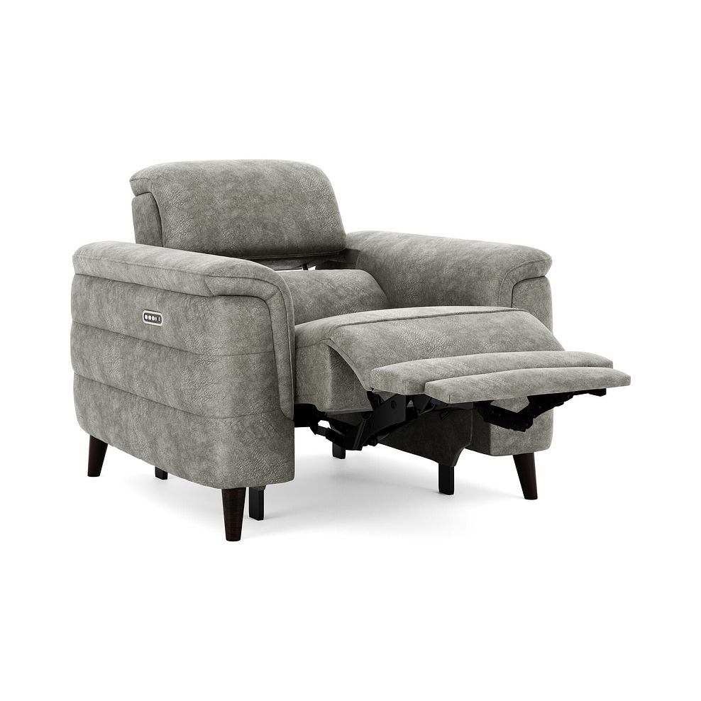 Cassius Power Recliner Armchair with Adjustable Power Headrest and Speakers in Marble Mink Fabric 2