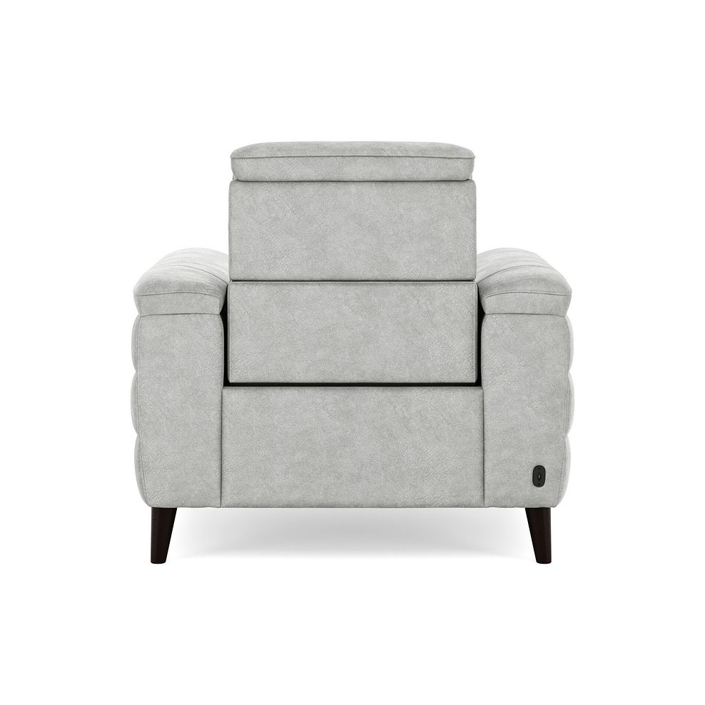 Cassius Power Recliner Armchair with Adjustable Power Headrest and Speakers in Marble Silver Fabric 6
