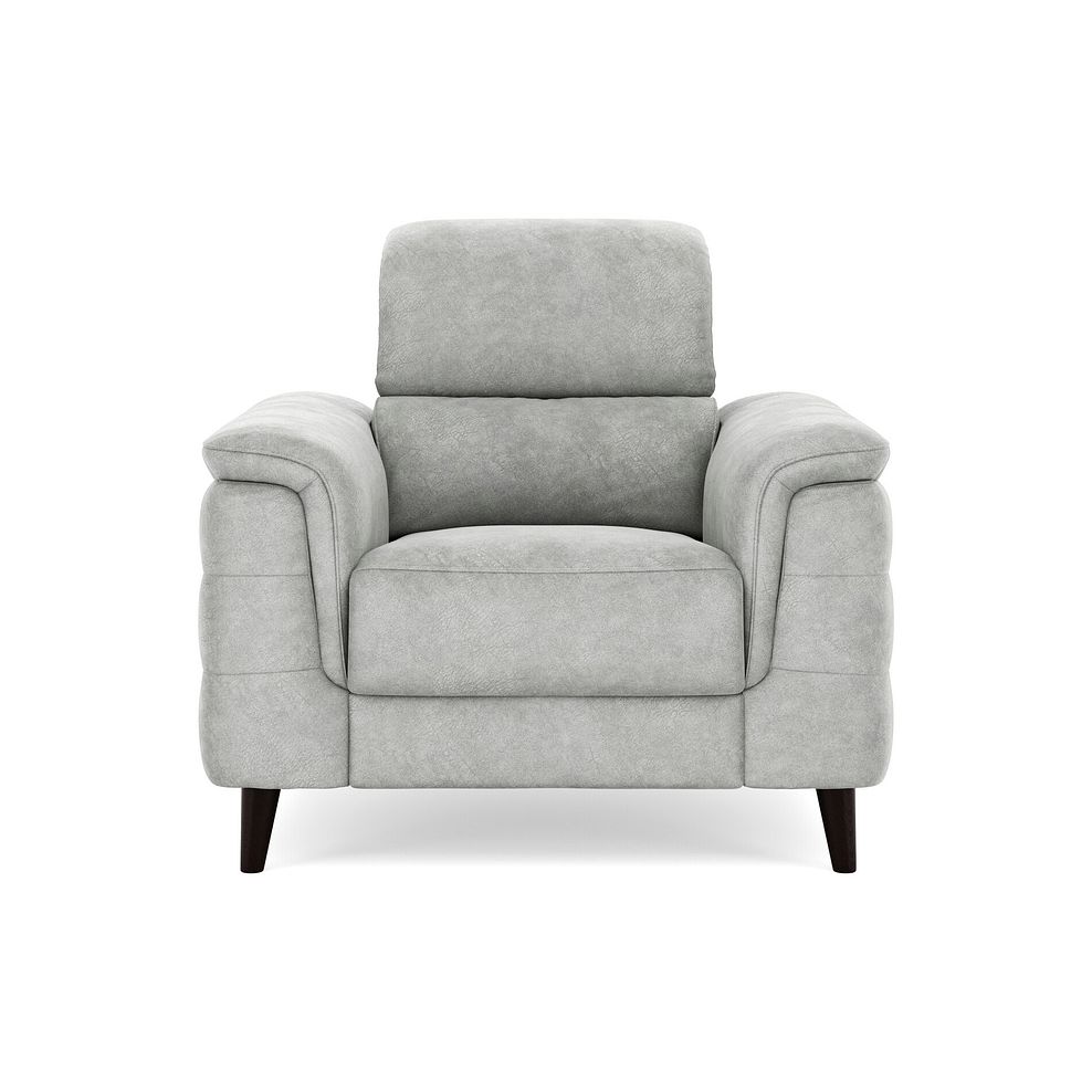 Cassius Power Recliner Armchair with Adjustable Power Headrest and Speakers in Marble Silver Fabric 3
