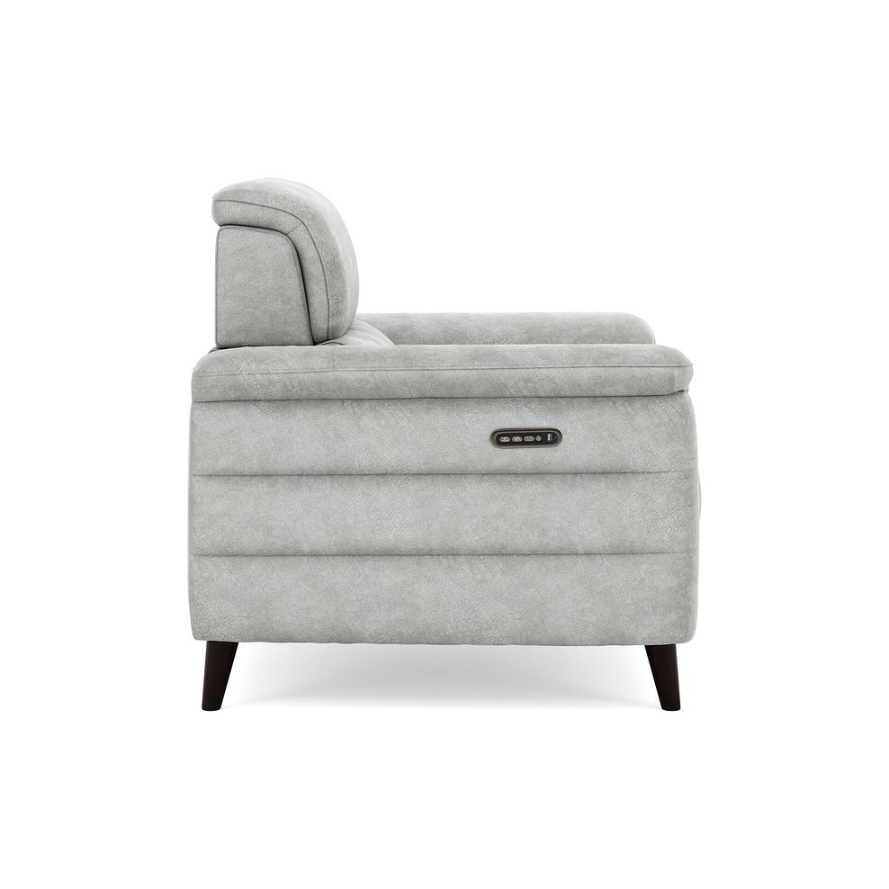 Cassius Power Recliner Armchair with Adjustable Power Headrest and Speakers in Marble Silver Fabric 4