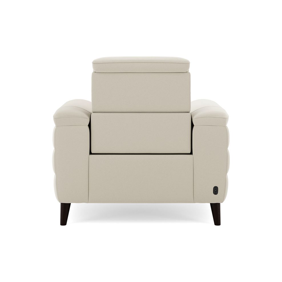 Cassius Power Recliner Armchair with Adjustable Power Headrest in Bella Barley White Fabric 6