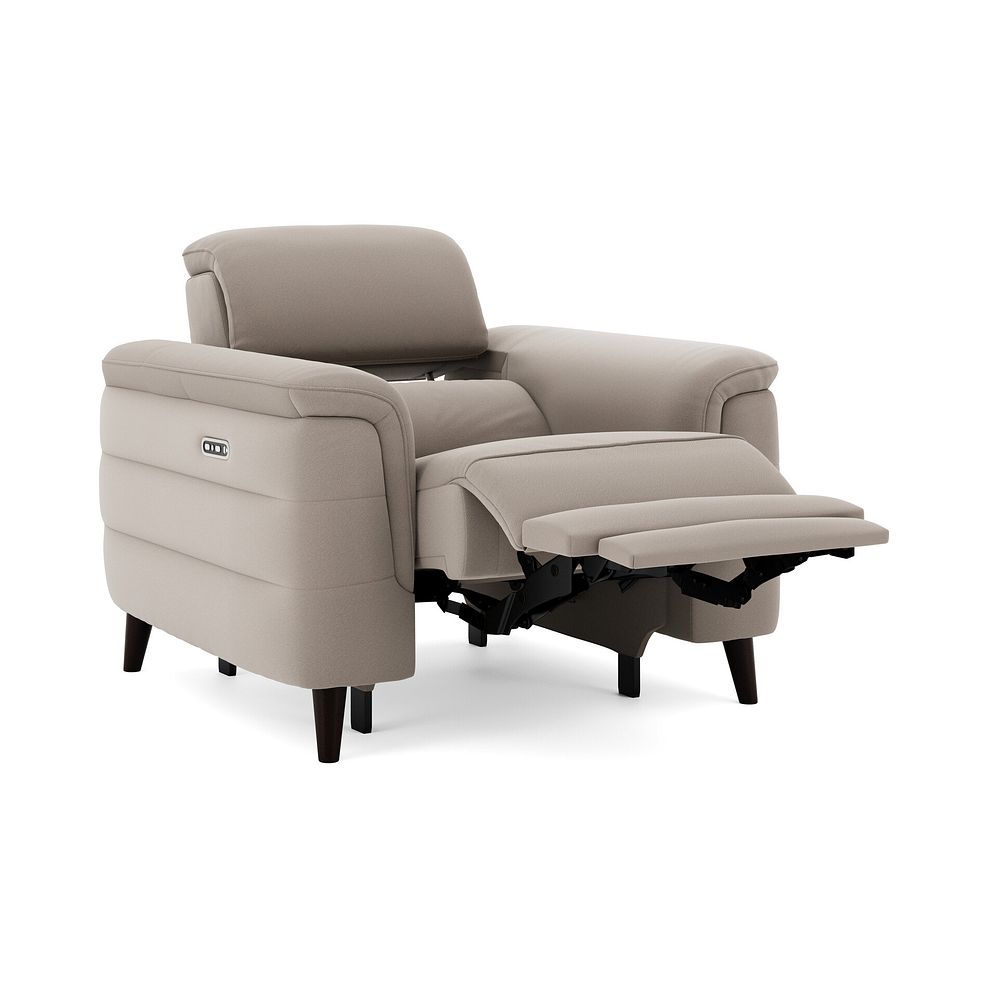 Cassius Power Recliner Armchair with Adjustable Power Headrest in Bella Latte Fabric 2