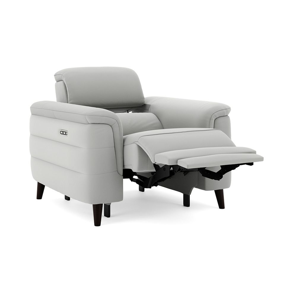 Cassius Power Recliner Armchair with Adjustable Power Headrest in Bella Lead Grey Fabric 2