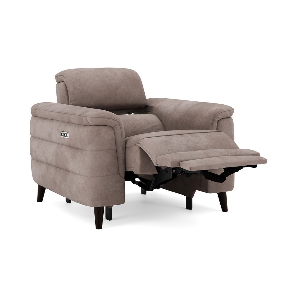 Cassius Power Recliner Armchair with Adjustable Power Headrest in Dexter Nutmeg Fabric 2