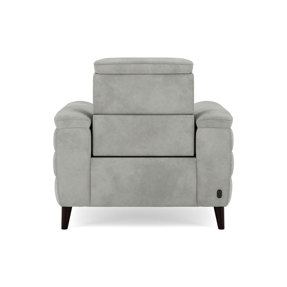 Cassius Power Recliner Armchair with Adjustable Power Headrest in Dexter Stone Fabric 6