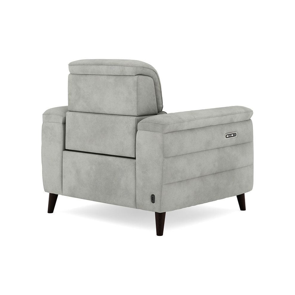 Cassius Power Recliner Armchair with Adjustable Power Headrest in Dexter Stone Fabric 5