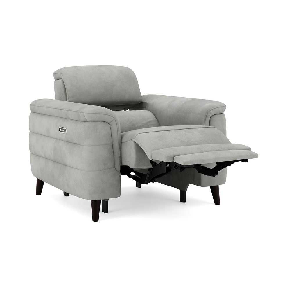 Cassius Power Recliner Armchair with Adjustable Power Headrest in Dexter Stone Fabric 2