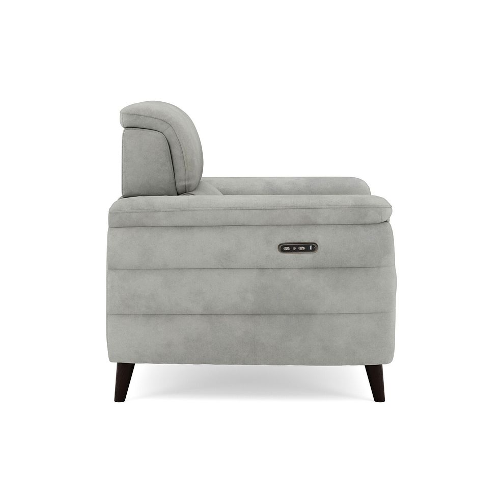 Cassius Power Recliner Armchair with Adjustable Power Headrest in Dexter Stone Fabric 4