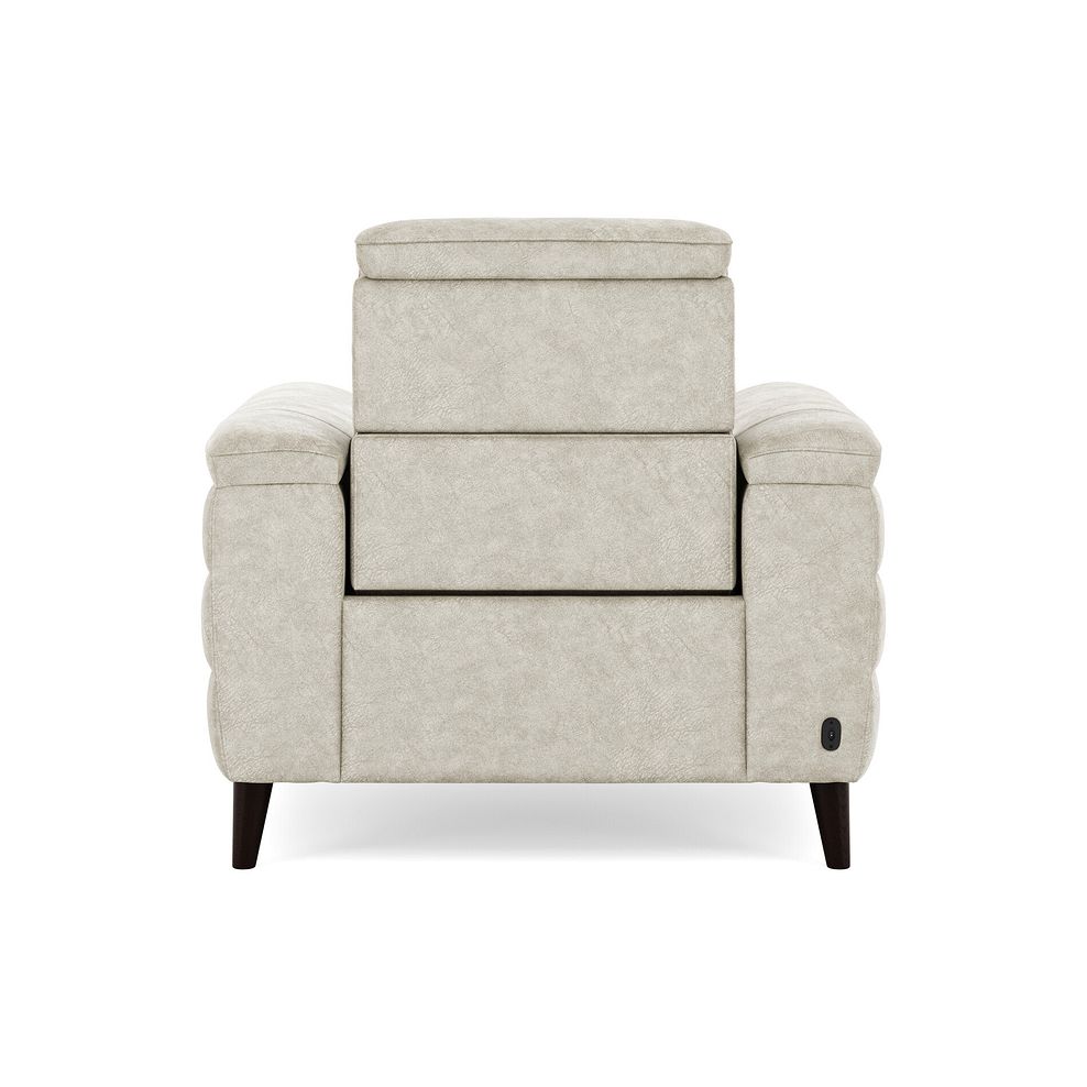 Cassius Power Recliner Armchair with Adjustable Power Headrest in Marble Cream Fabric 6