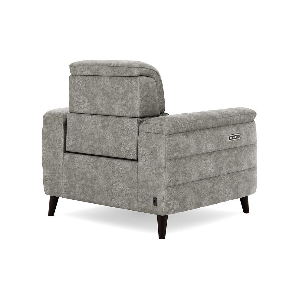 Cassius Power Recliner Armchair with Adjustable Power Headrest in Marble Mink Fabric 5
