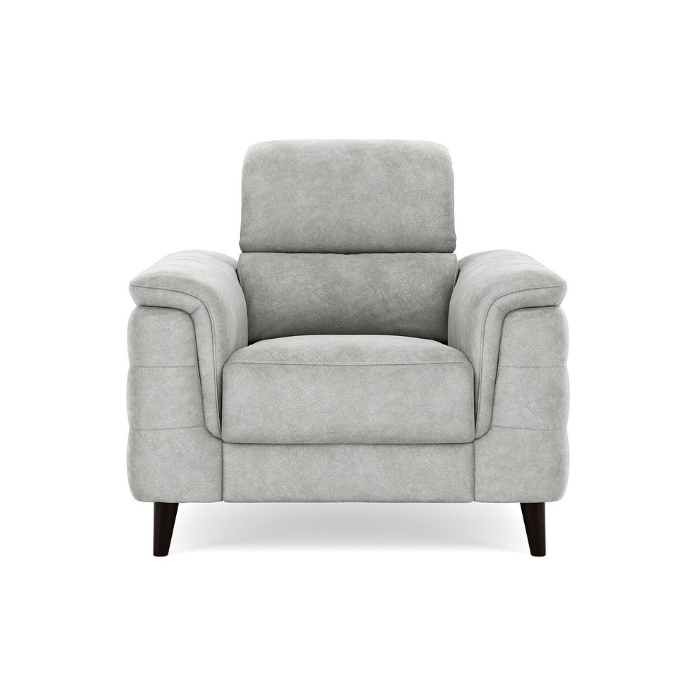Cassius Power Recliner Armchair with Adjustable Power Headrest in Marble Silver Fabric 3