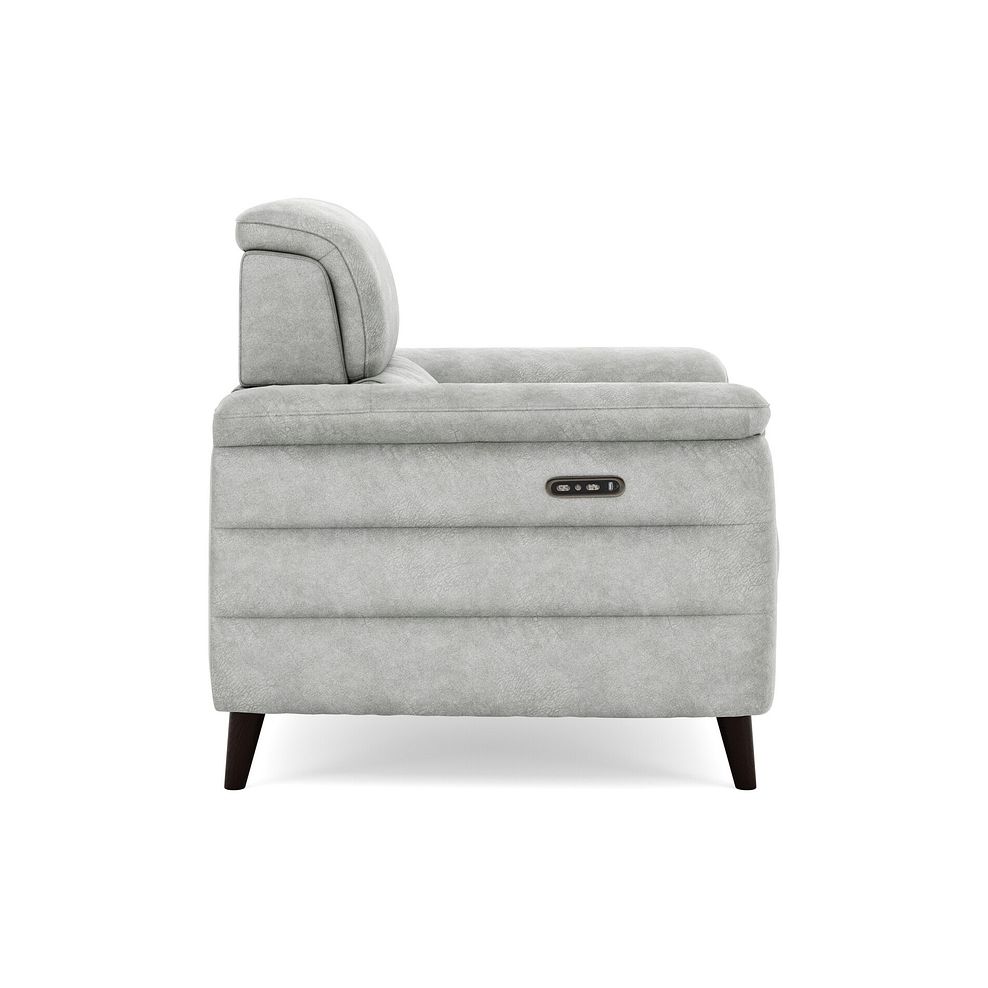 Cassius Power Recliner Armchair with Adjustable Power Headrest in Marble Silver Fabric 4