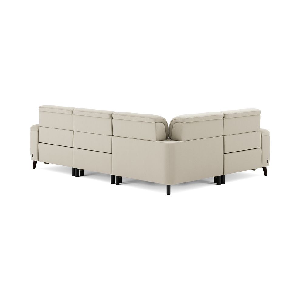 Cassius Right hand Corner Electric Recliner Sofa in Bella Barley White Fabric 6