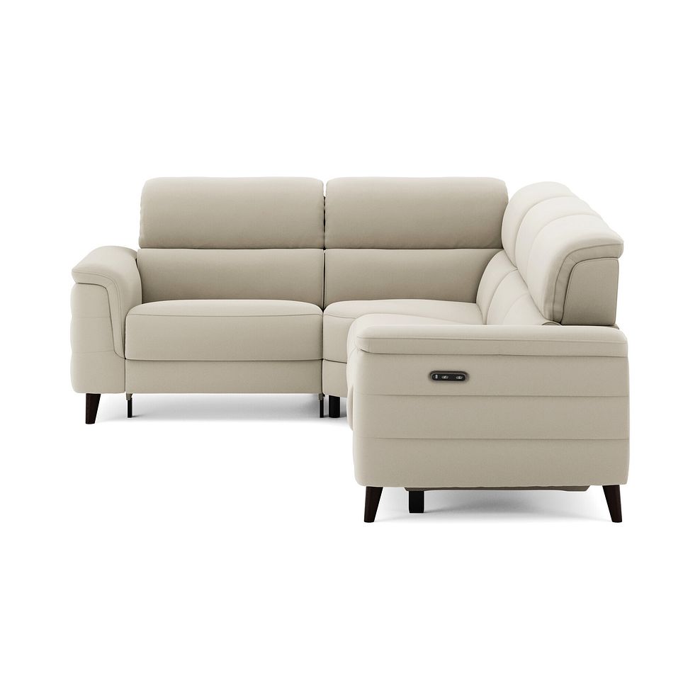 Cassius Right hand Corner Electric Recliner Sofa in Bella Barley White Fabric 5
