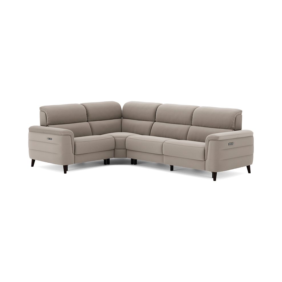 Cassius Right hand Corner Electric Recliner Sofa in Bella Latte Fabric 2