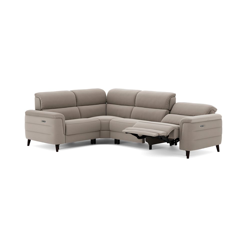 Cassius Right hand Corner Electric Recliner Sofa in Bella Latte Fabric 3