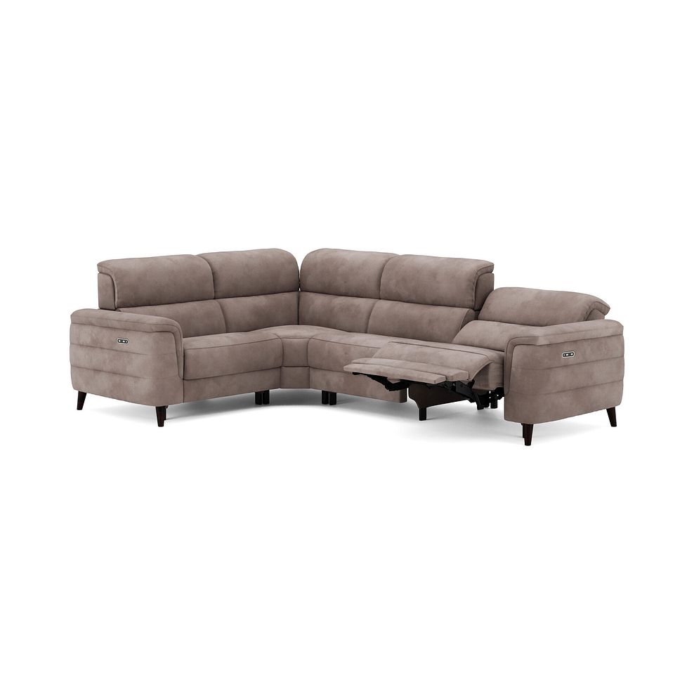 Cassius Right hand Corner Electric Recliner Sofa in Dexter Nutmeg Fabric 3