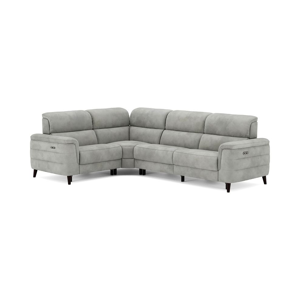 Cassius Right hand Corner Electric Recliner Sofa in Dexter Stone Fabric 2
