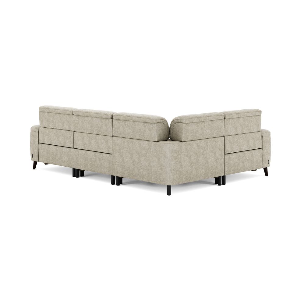 Cassius Right hand Corner Electric Recliner Sofa in Marble Cream Fabric 6